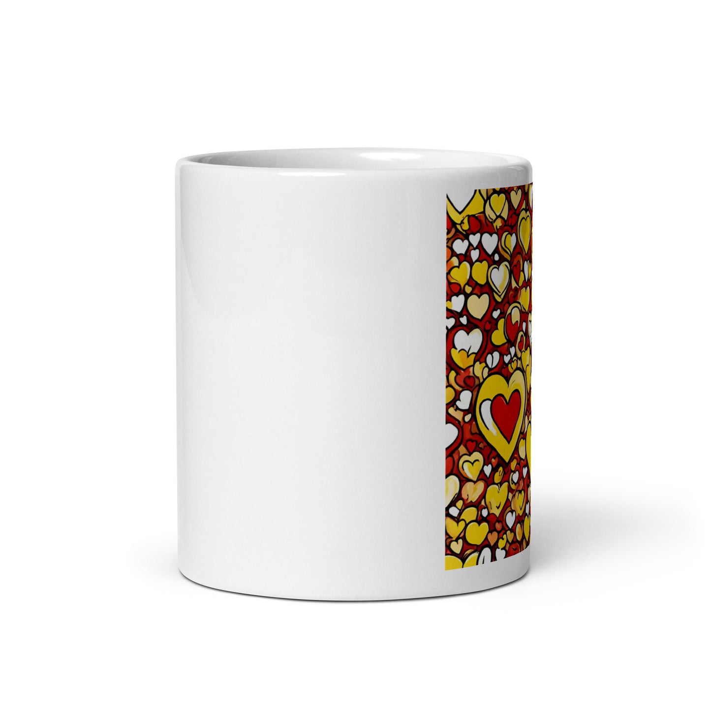 Multi Heart-White glossy mug