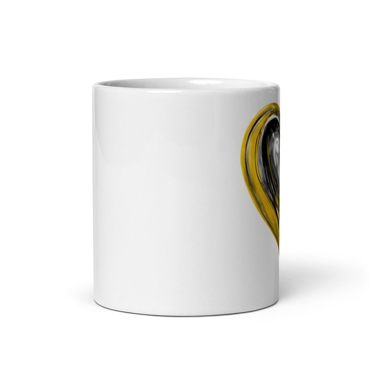 Grey and Yellow-White glossy mug