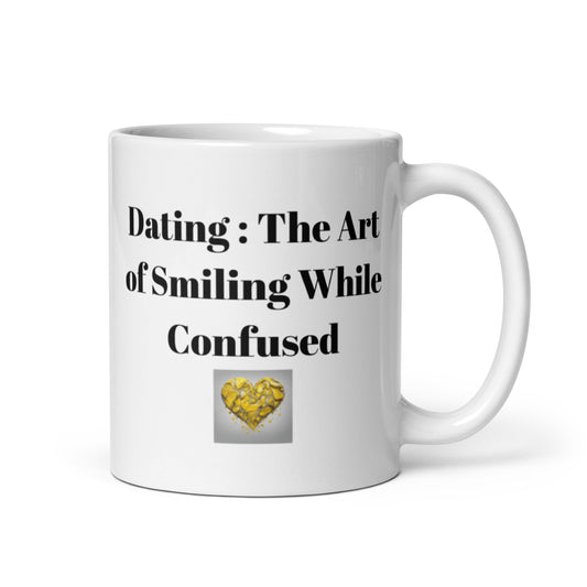 Dating-White glossy mug