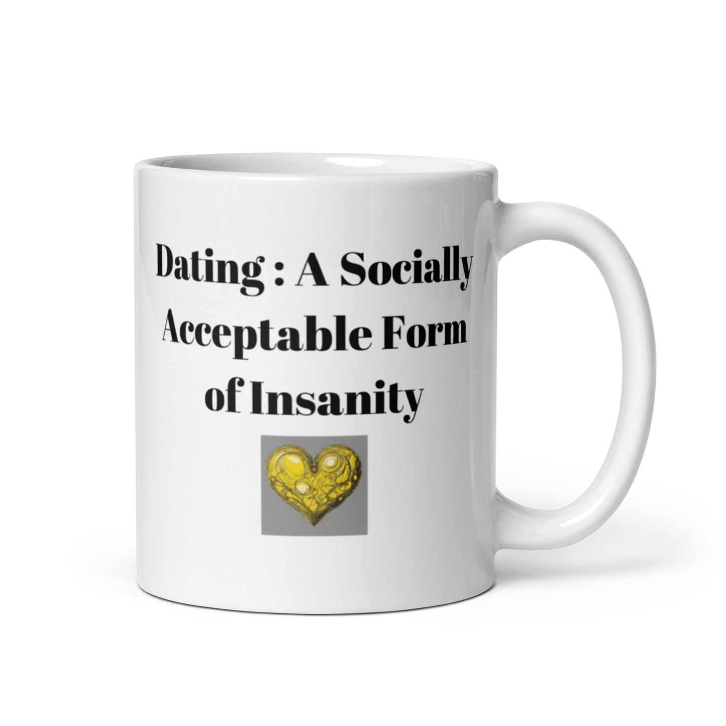 Dating-White glossy mug