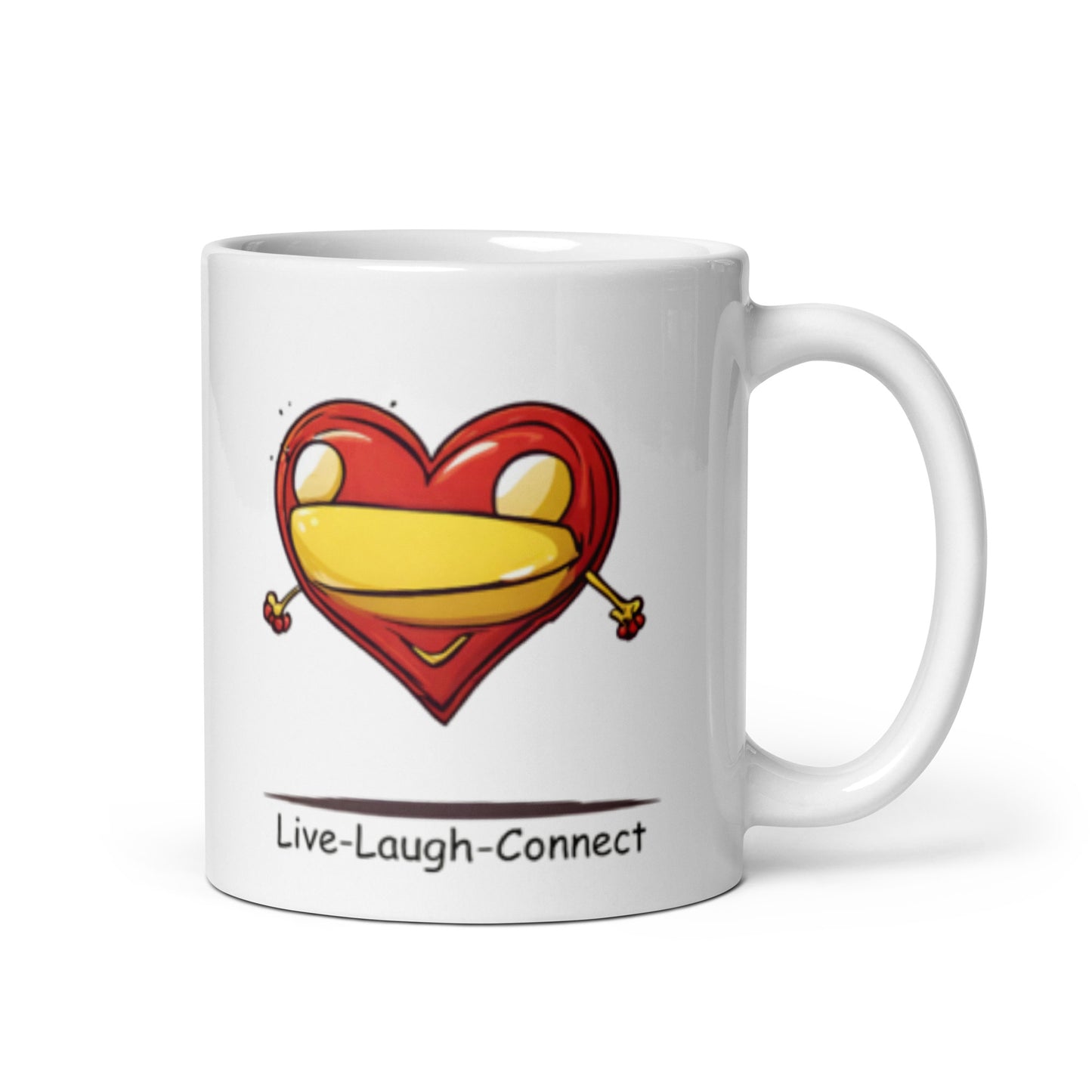 Quirky Friendship & Love-White glossy mug