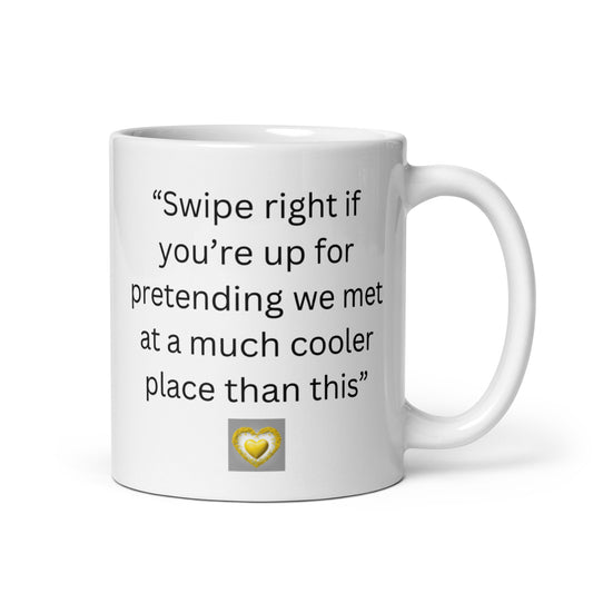 Swipe right-White glossy 11 oz mug