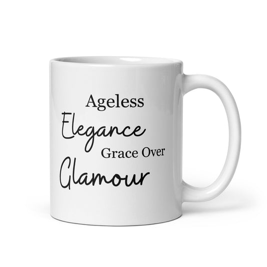 Ageless Elegance-lWhite glossy 11 oz mug